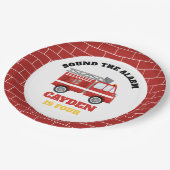 消防車ファイヤーファイターバースデーパーティー紙プレート ペーパープレート (アングル)