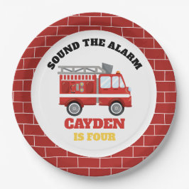 消防車ファイヤーファイターバースデーパーティー紙プレート ペーパープレート