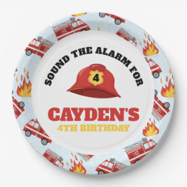 消防車ファイヤーファイターバースデーパーティー紙プレート ペーパープレート