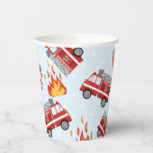 消防車ファイヤーファイターバースデーパーティー紙プレート 紙コップ (左)