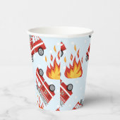 消防車ファイヤーファイターバースデーパーティー紙プレート 紙コップ (右)