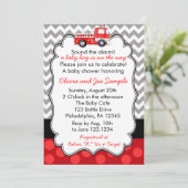 消防車ベビーシャワー招待状 招待状 (スタンド正面)