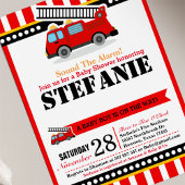 消防車ベビーシャワー招待状 招待状
