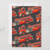 消防車ベビーシャワー招待状 |消防車 招待状 (裏面)