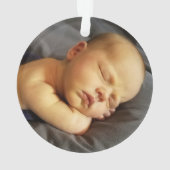 消防車ベビー第1回クリスマスフォトキープサケ オーナメント (裏面)