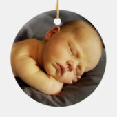 消防車ベビー第1回クリスマスフォトキープサケ セラミックオーナメント (裏面)