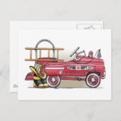 消防車ペダル車はがき ポストカード (正面/裏面)