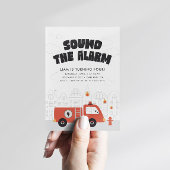 消防車ボーイズ消防車エンジン誕生日パーティー 招待状