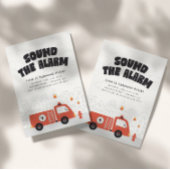 消防車ボーイズ消防車エンジン誕生日パーティー 招待状