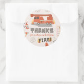 消防車メッセージカード |消防車のステッカー ラウンドシール (バッグ)