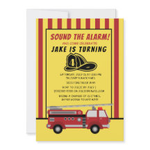 消防車レッドイエローストライプ誕生日