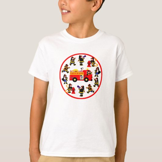 消防車付き忙し消防車 Tシャツ (正面)