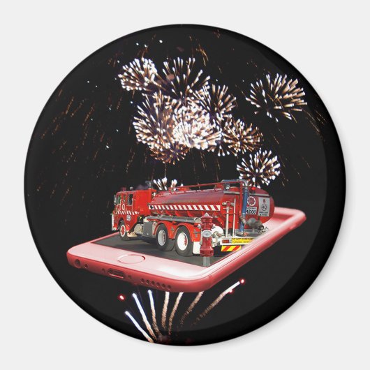 消防車付き消防車 マグネット (正面)