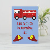 消防車児童バースデーパーティ招待状 招待状 (スタンド正面)