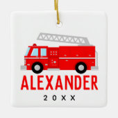 消防車名 セラミックオーナメント (正面)