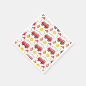 消防車子供の誕生日 スタンダードカクテルナプキン (角)