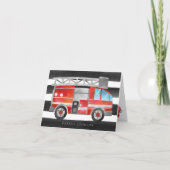 消防車折り畳みノートカード文具 サンキューカード (正面)