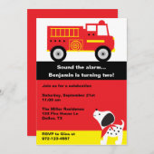 消防車招待状 招待状 (正面/裏面)