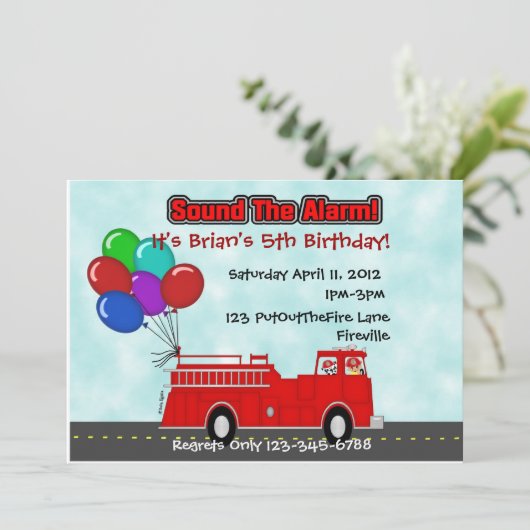 消防車招待状 招待状 (スタンド正面)