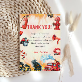 消防車消防士誕生日サンキューカード 招待状