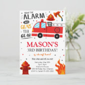 消防車消防士誕生日招待状 招待状 (スタンド正面)