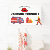 消防車消防士誕生日 横断幕 (インサイチュ)