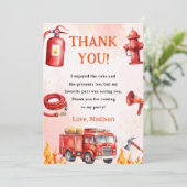 消防車消防車誕生日サンキューカード 招待状 (スタンド正面)