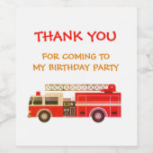 消防車消防車誕生日 ワインラベル (シングルラベル)