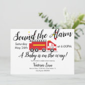 消防車用ベビーシャワー紙吹雪招待状 招待状 (スタンド正面)