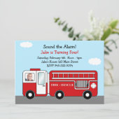 消防車誕生会の招待 招待状 (スタンド正面)