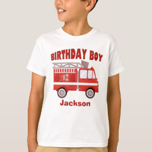 消防車誕生日のボーイキパーソナライズされたッズ Tシャツ