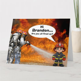 消防車誕生日カード カード