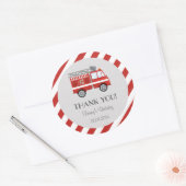 消防車誕生日シール ラウンドシール (封筒)