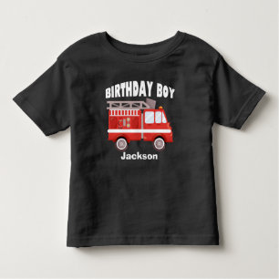 消防車誕生日ボーイカスタム トドラーTシャツ