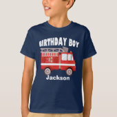 消防車誕生日ボーイカスタム Tシャツ (正面)