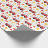 消防車誕生日少年 ラッピングペーパー (角)