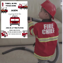 消防車誕生日招待状消防士パーティー