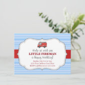 消防車誕生日招待状 招待状 (スタンド正面)