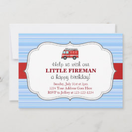 消防車誕生日招待状 招待状