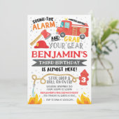 消防車誕生日招待状 招待状 (スタンド正面)