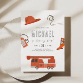 消防車誕生日招待状 招待状