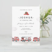 消防車誕生日招待状、消防署 招待状 (スタンド正面)