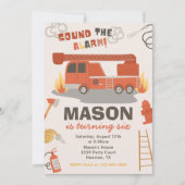 消防車誕生日招待状 |火災誕生日 招待状 (正面)