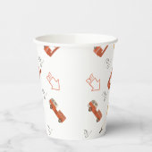 消防車誕生日招待状 紙コップ (左)