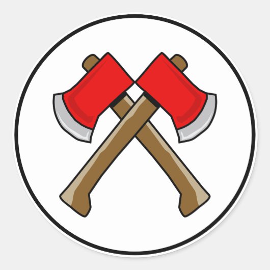 消防車誕生日消防士のアックス封筒用シール ラウンドシール (正面)