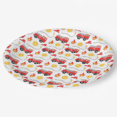 消防車誕生日紙プレート ペーパープレート (アングル)