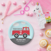 消防車誕生日紙プレート ペーパープレート (パーティー)