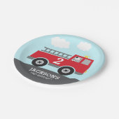 消防車誕生日紙プレート ペーパープレート (アングル)