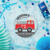 消防車誕生日紙プレート ペーパープレート (パーティー)