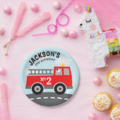 消防車誕生日紙プレート ペーパープレート (パーティー)